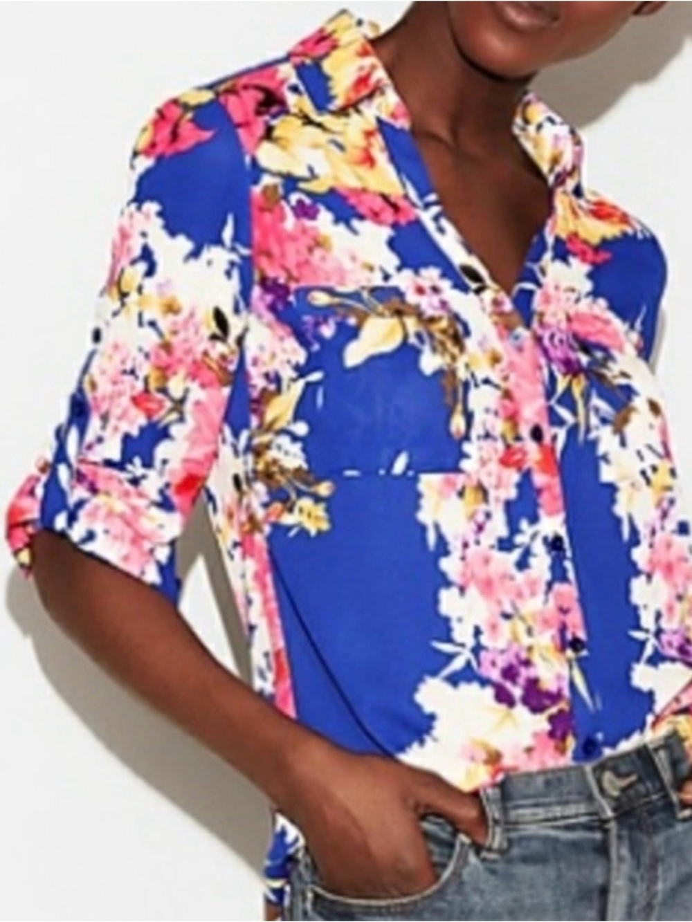 Express Portofino Slim Floral Button-Down Shirt